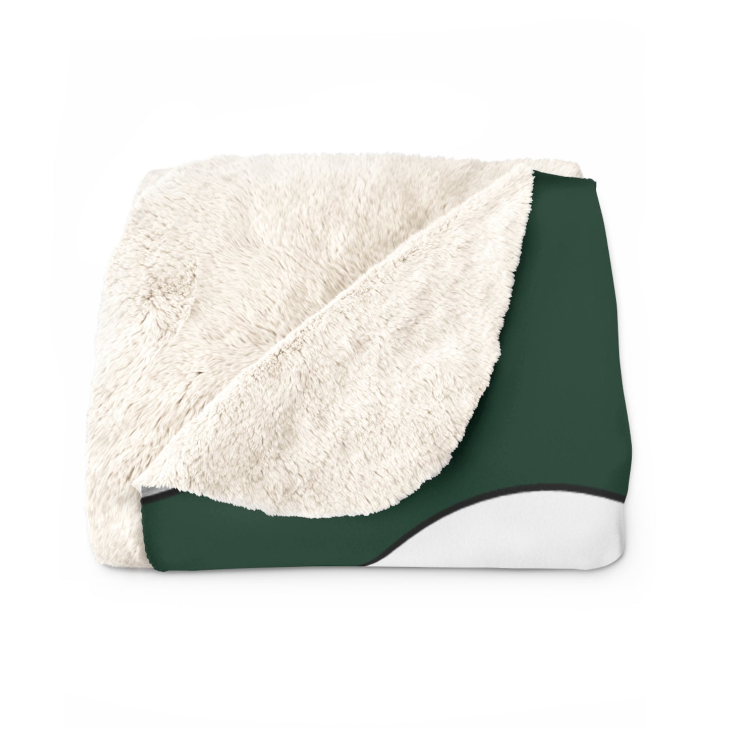 Dark Green, White Retro Polka Dots Blanket Throw
