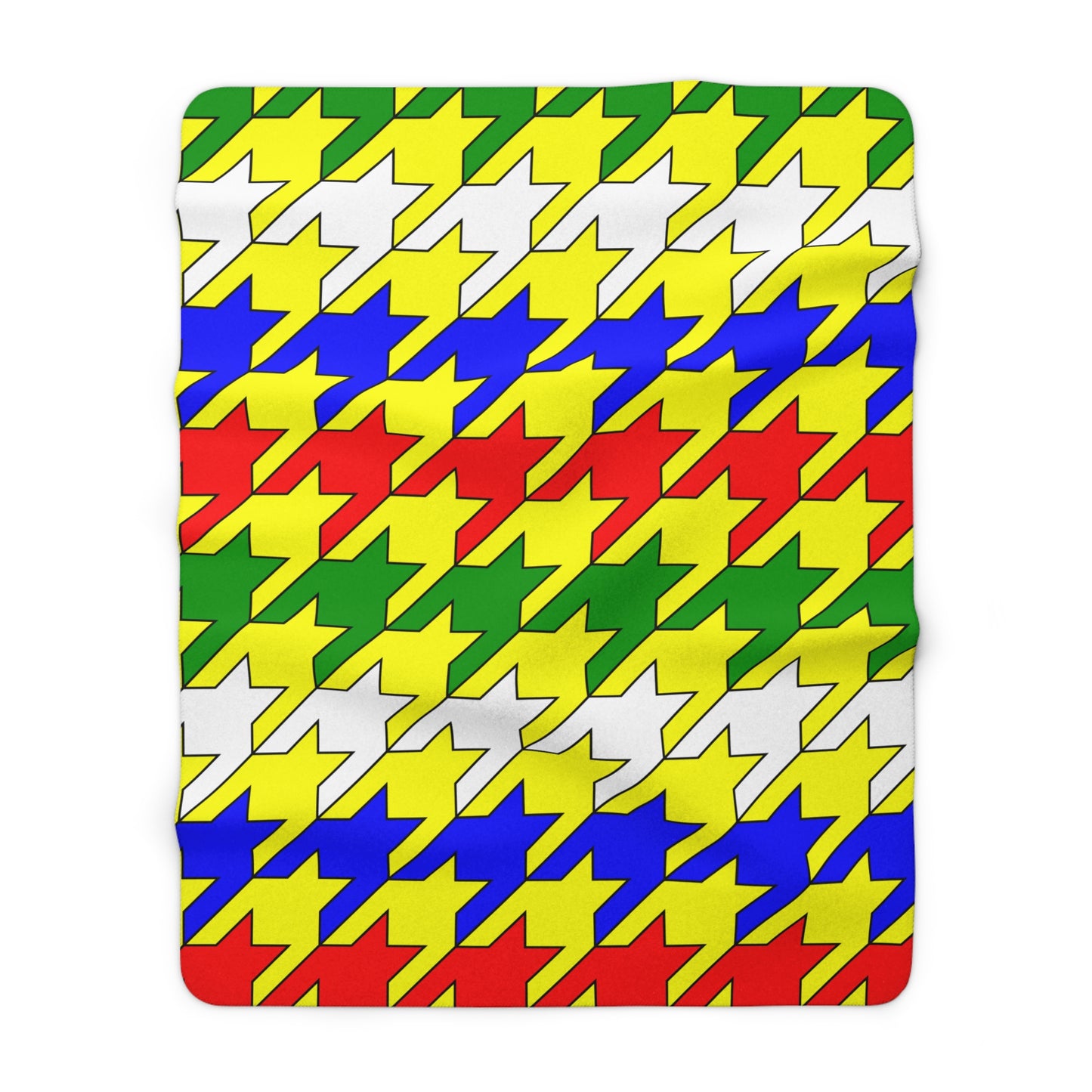 Central African Republic Retro Houndstooth Blanket Throw