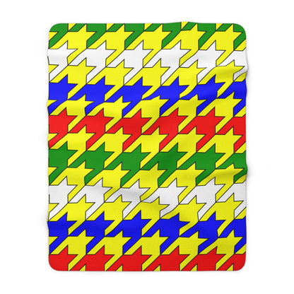 Central African Republic Retro Houndstooth Blanket Throw