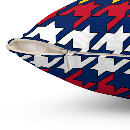 Turks And Caicos Islands Retro Houndstooth Cushion Pillow