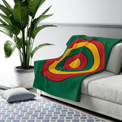 Lithuania Retro Target Blanket Throw