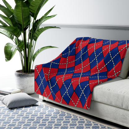 Liechtenstein Retro Argyle Blanket Throw