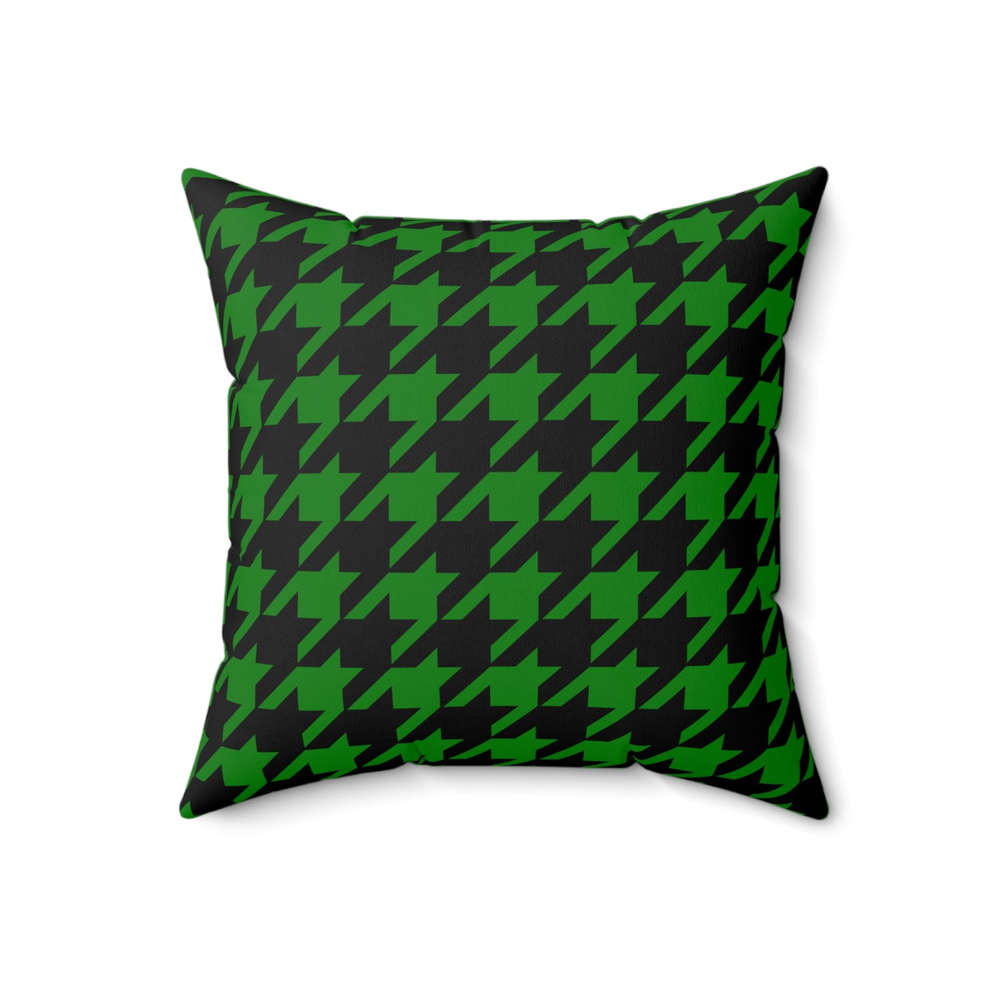 Green, Black Retro Houndstooth Cushion Pillow