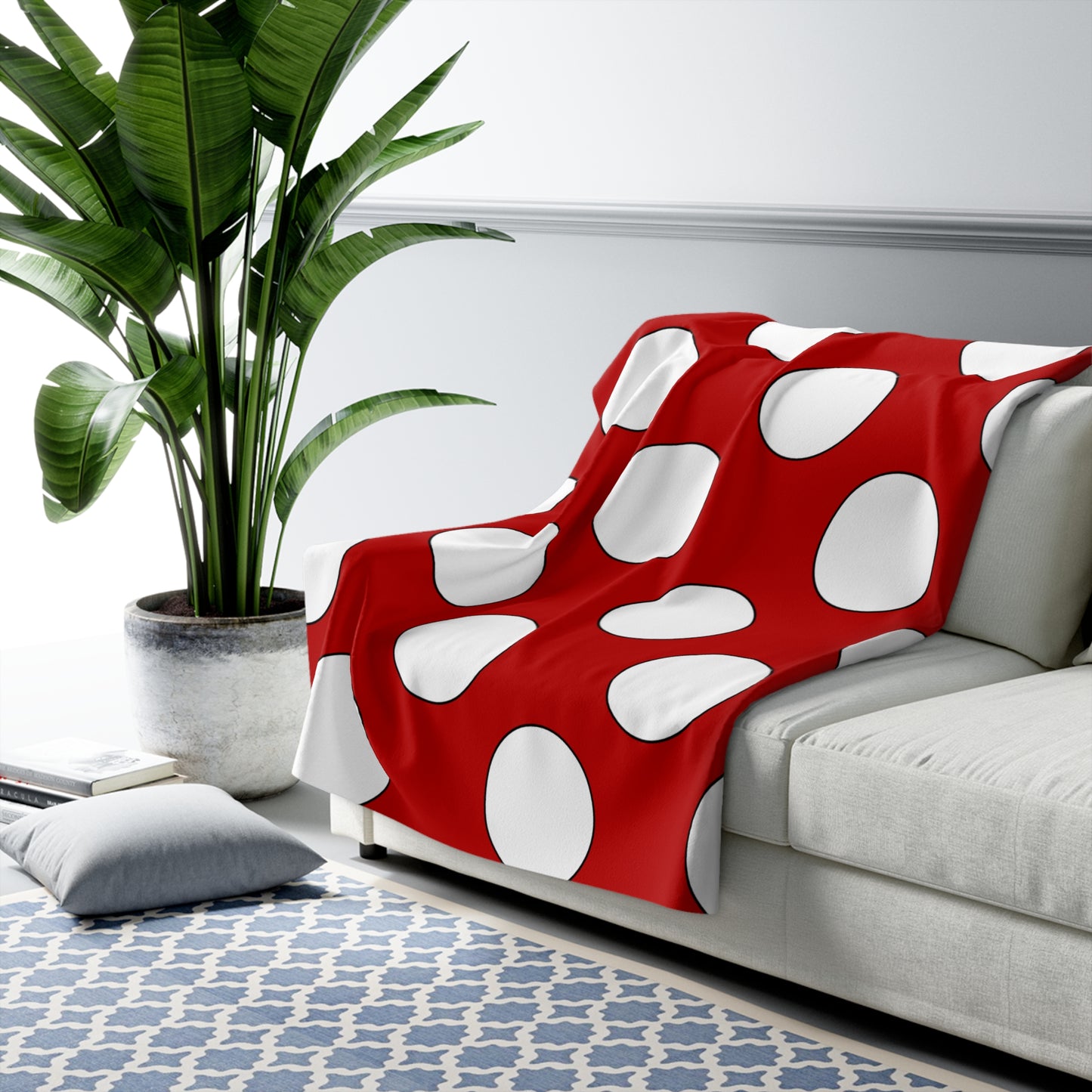 Isle Of Man Retro Polka Dots Blanket Throw